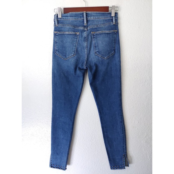 3/$20 Frame Denim Hazel Wool Blue Le High Skinny Studded Ankle Jeans 25 - Picture 5 of 8